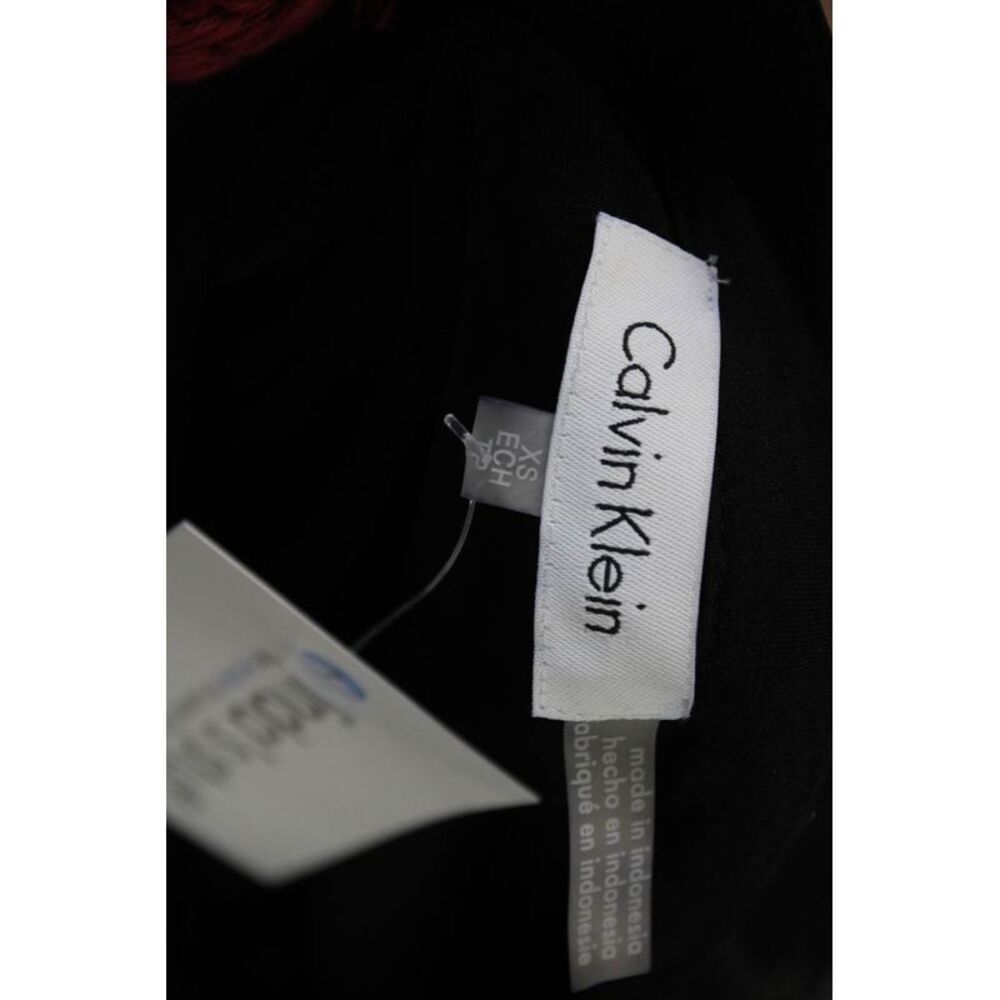 Calvin Klein Womens Basic Black Cotton Cashmere Long Sleeve Blouse Size XS - Picture 4 of 6